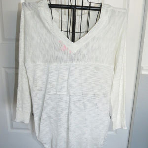 Womens Rebellious One Split Side Cream Sweater